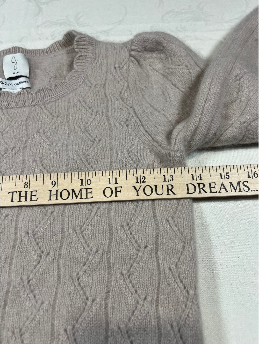 Joie 100% 2 Ply Cashmere Blush Pink Ribbed Cuffs and Hem Crewneck Small Sweater - Picture 5 of 6